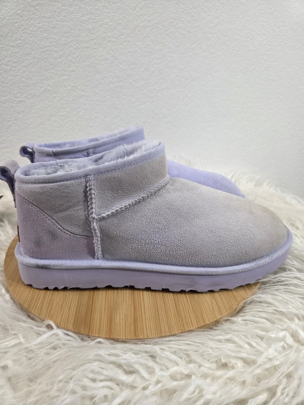 UGG Classic Ultra Mini Low-Top Pale Smoke Lavender Genuine Sheepskin Winter Boot